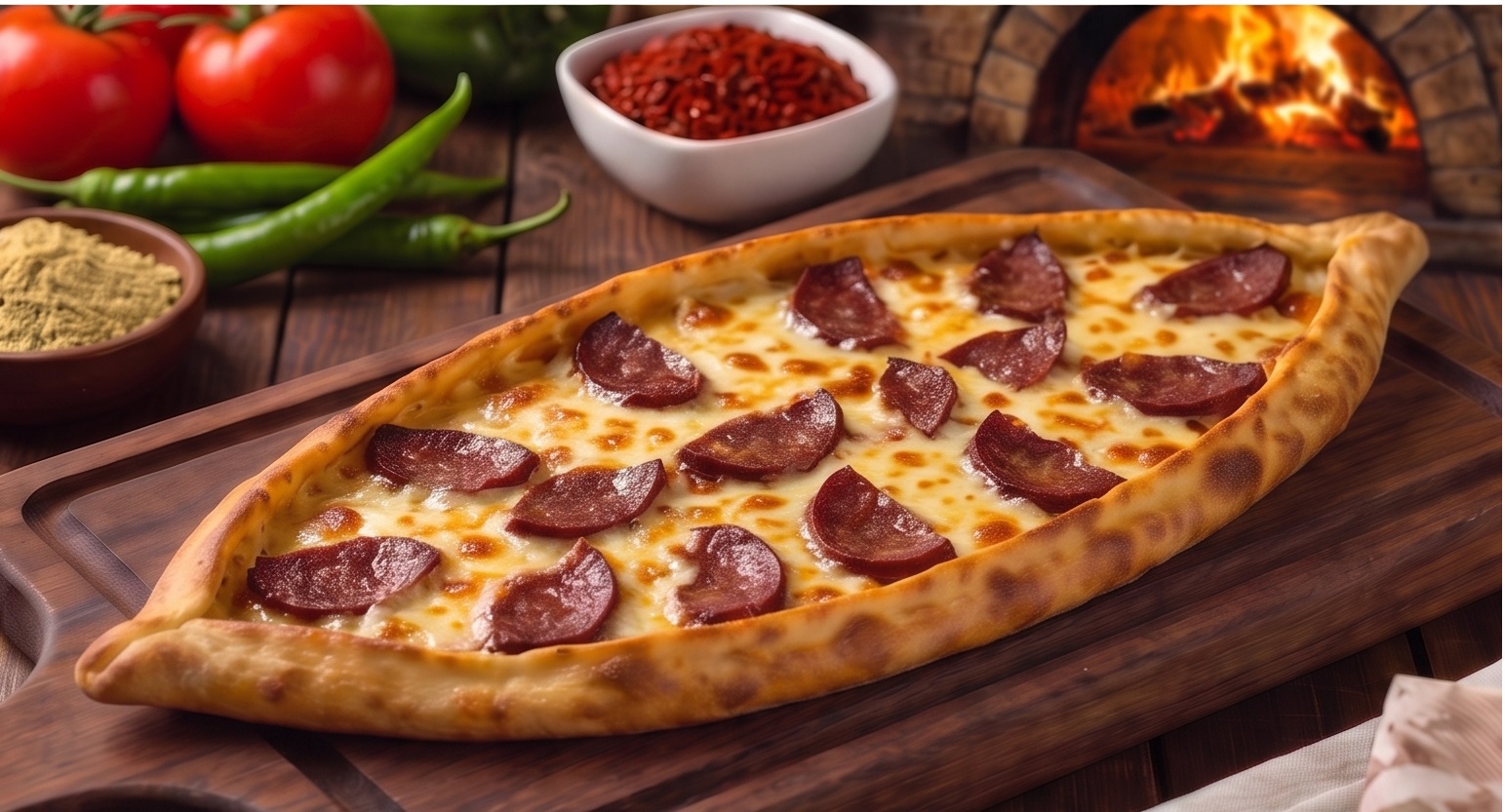 Kaşarlı Sucuklu Pide