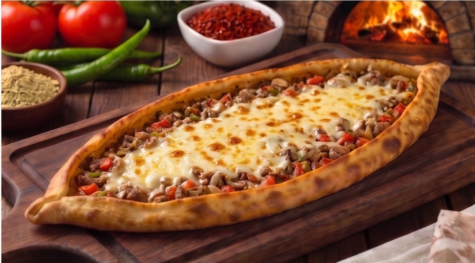 Kıymalı Kaşarlı Pide