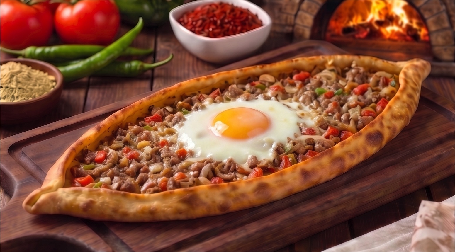 Kıymalı Yumurtalı Pide